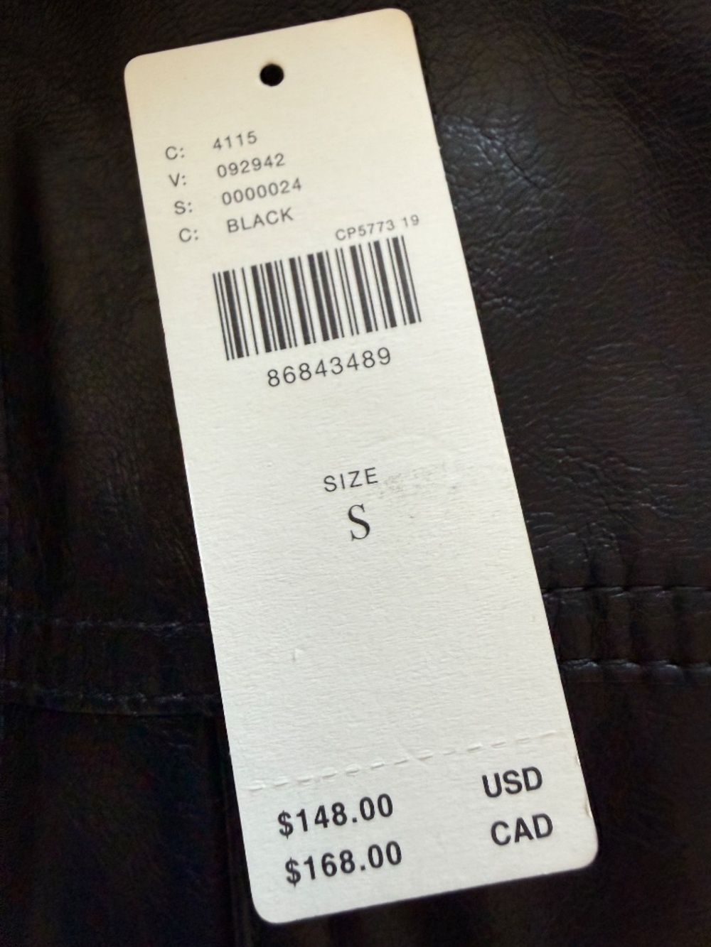 Anthropologie Pilcro Weston Faux Leather Boyfriend Jacket Black Size S - Picture 7 of 8